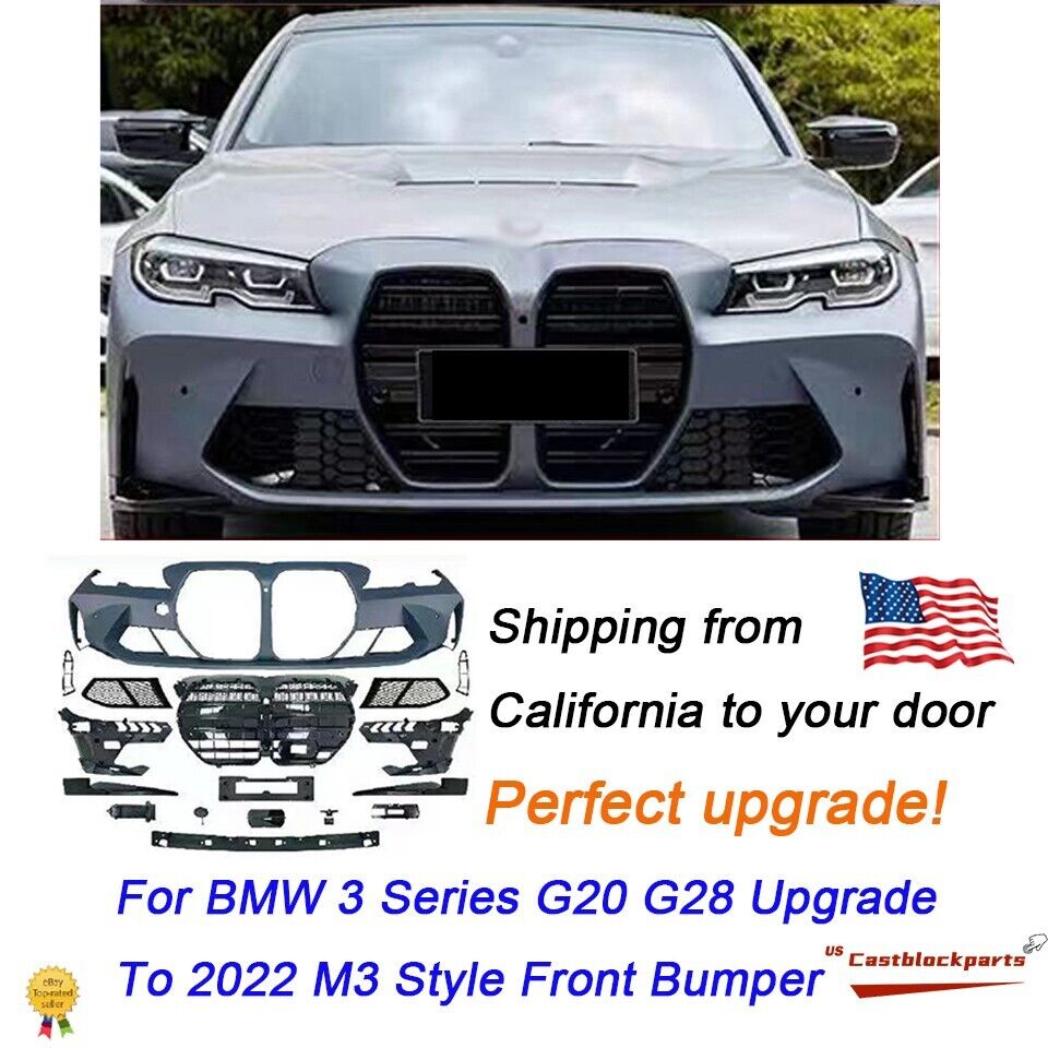 Upgrade To 2022 M3 M4 Style Front Bumper Body Kit For 18 21 BMW 3