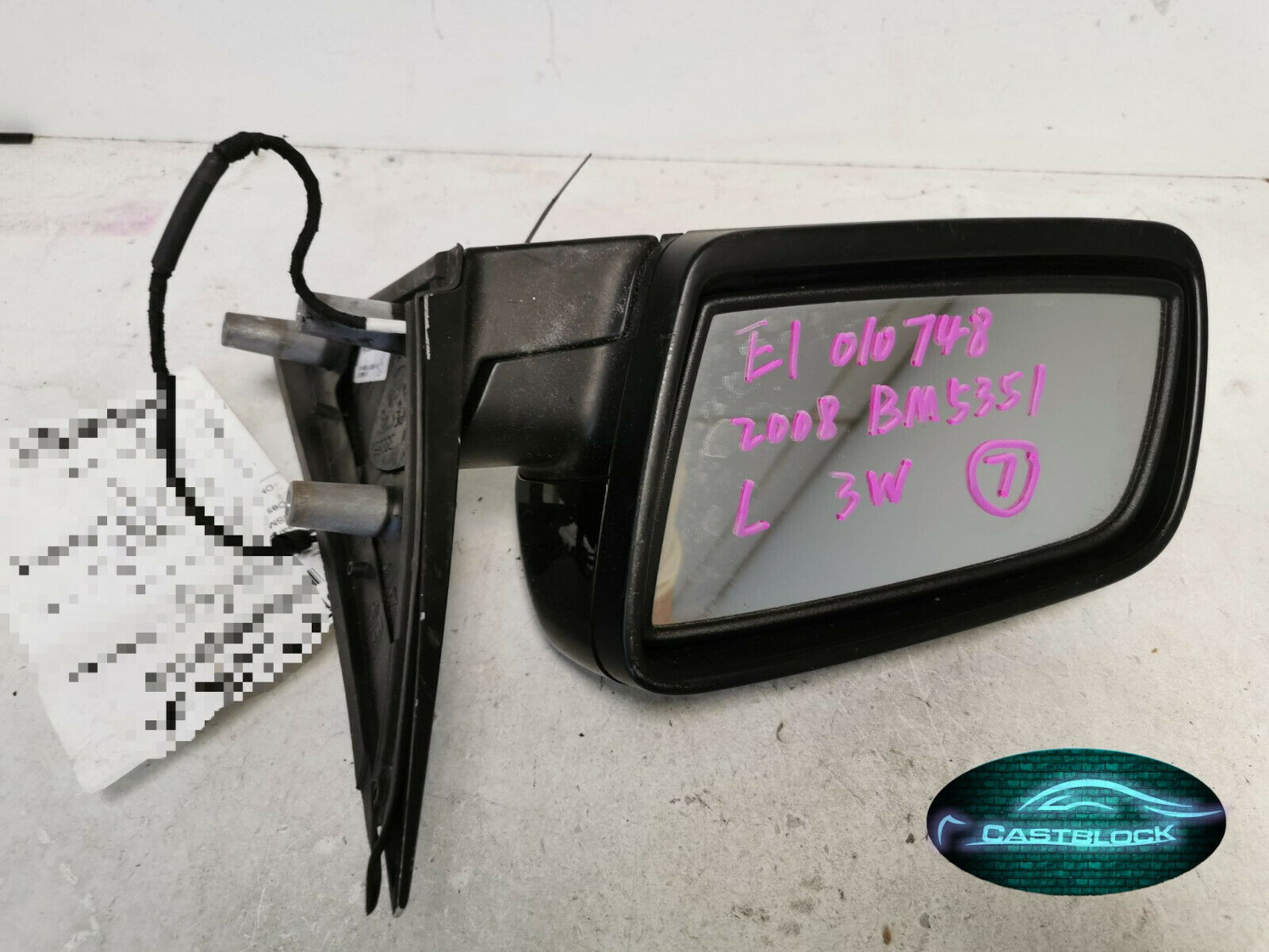 2008 BMW 525I EXTERIOR LEFT DRIVER SIDE POWER MIRROR 3Wire ...