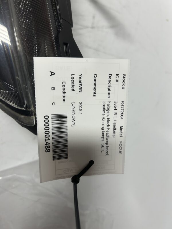 2015-2018 FORD FOCUS halogen black headlamp bezel OEM F1EB13W030MA