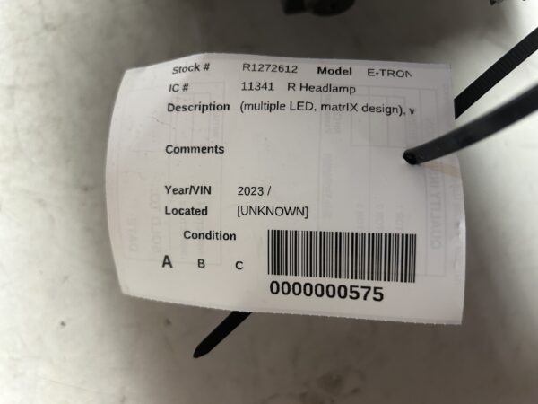 2020-2023 AUDI E-TRON HEADLIGHT RIGHT SIDE LED 4KE941036B OEM