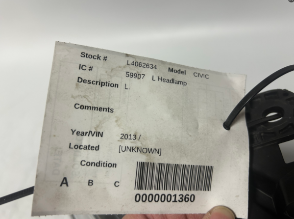 ScreenShot_2026-05-05_140518_232 2013-2015 Honda Civic Halogen Left Side Headlight Assembly OEM 33150TR0A51
