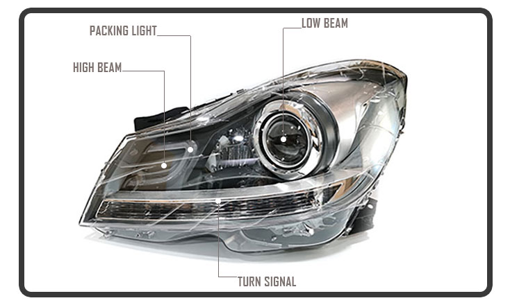 w204 custom headlights